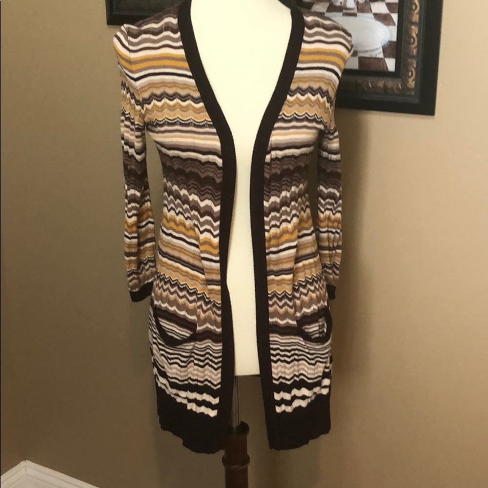 Spense Knits striped cardigan sweater size small